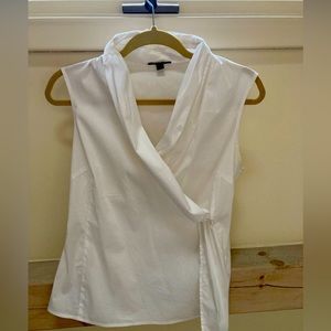 Mexx sleeveless cross over white cotton shirt for sale. Only worn once!